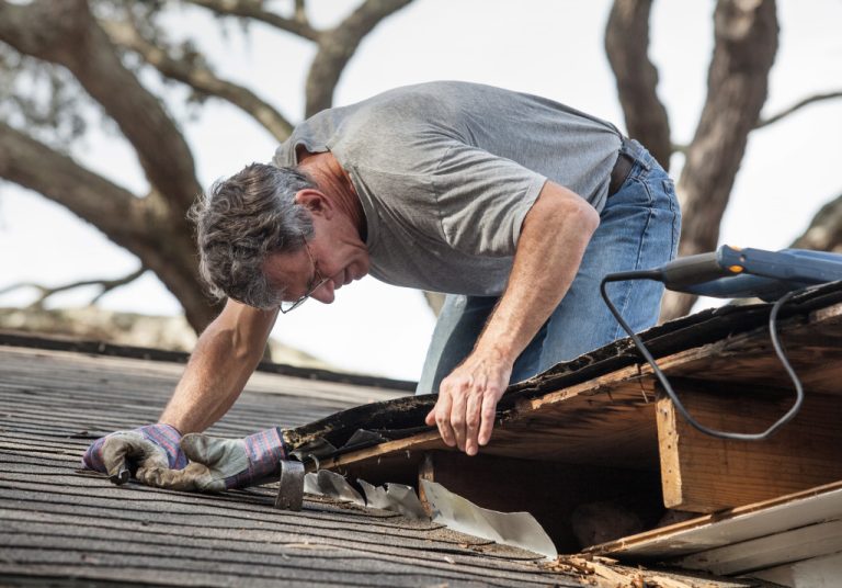 Damage exterior weather can roofing